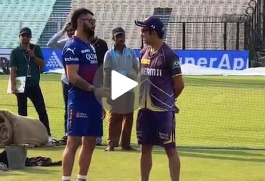 [Watch] Kohli And Gambhir Engaged In 'Spirited' Conversation Ahead Of KKR-RCB IPL Match
